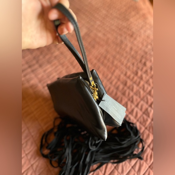 Rebecca Minkoff Pillow Clutch with Fringe in Black new with tags - Picture 7 of 9